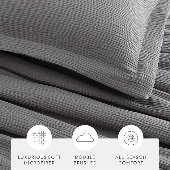 Casual Comfort Textured Cloud Gauze Down Lightweight Comforter Set