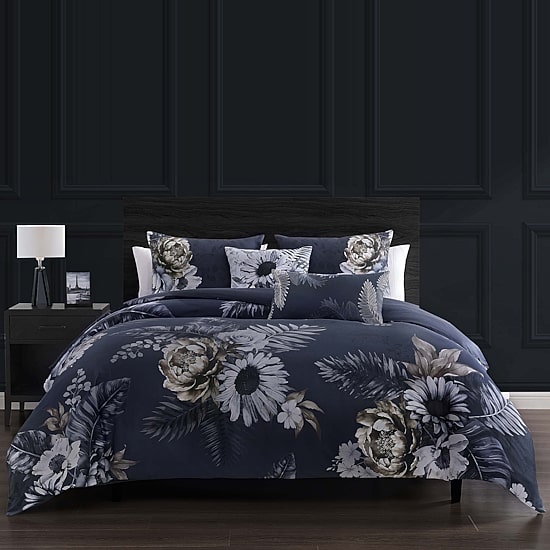 Bebejan Forget Me Not 100% Cotton Sateen 5 Piece Reversible Comforter Set