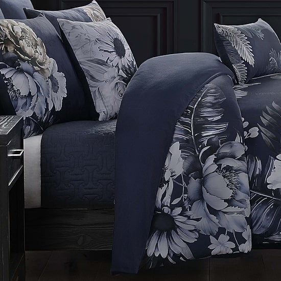 Bebejan Forget Me Not 100% Cotton Sateen 5 Piece Reversible Comforter Set