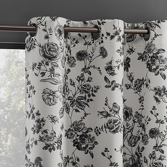 Sun Zero Percy Merina Print Grommet Top Energy Saving 100% Blackout Single Curtain Panel