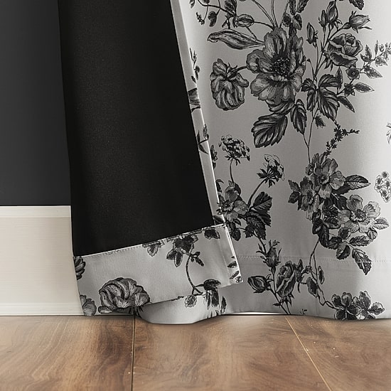 Sun Zero Percy Merina Print Grommet Top Energy Saving 100% Blackout Single Curtain Panel