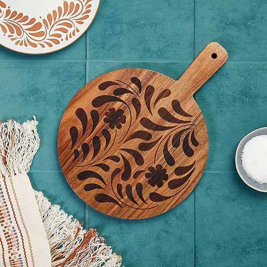 Jenny Martinez 10 inch Round Wood Serve Board