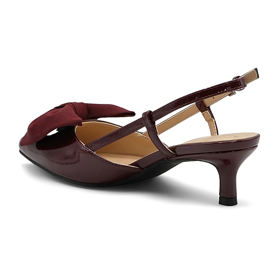 Adrienne Vittadini Grosgrain Bow Detail Womens Pointed Closed Toe Kitten Heel Pumps
