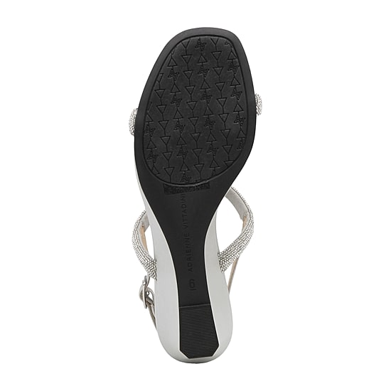 Adrienne Vittadini Womens Jeweled Upper Wedge Sandals