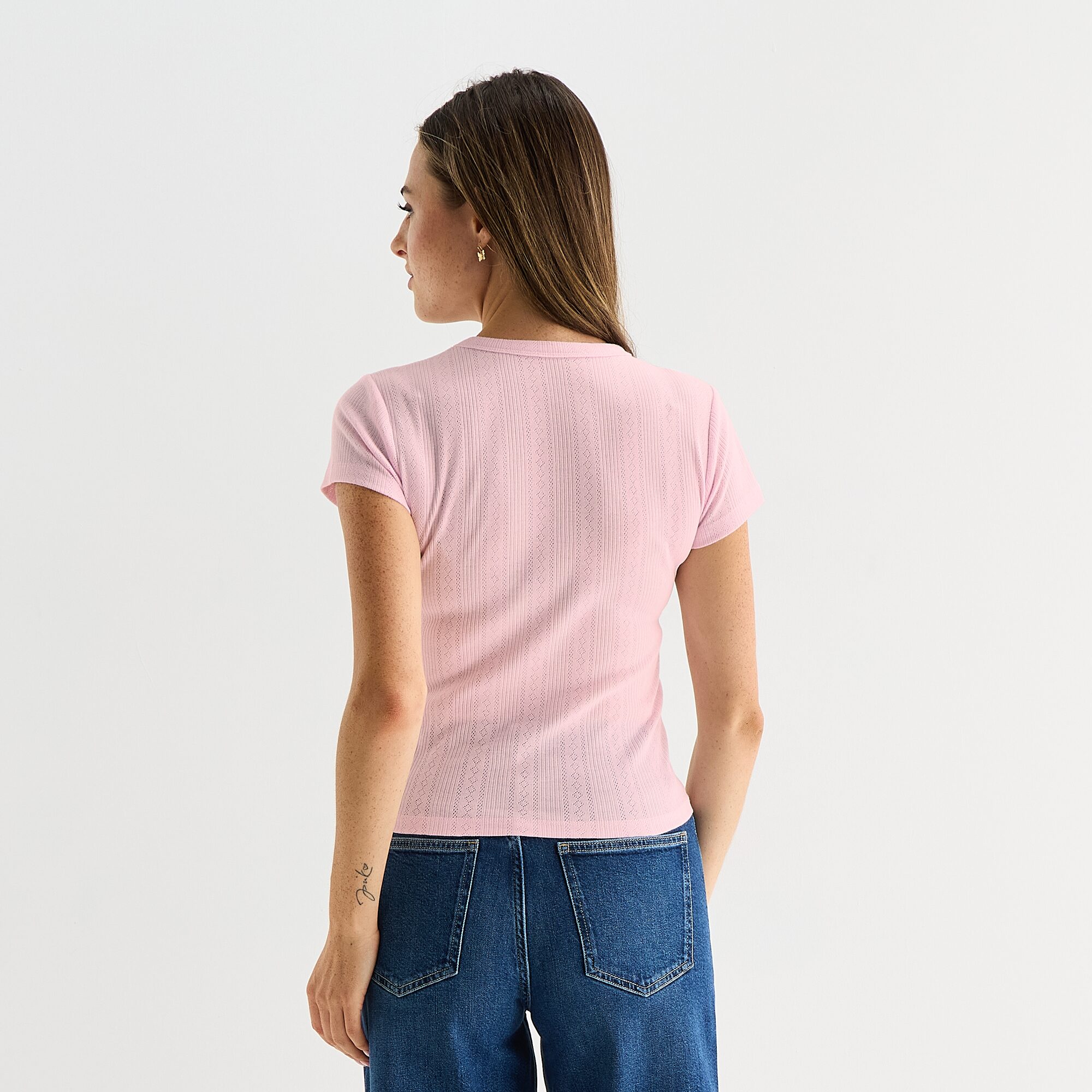 Arizona Womens Juniors Crew Neck Short Sleeve T-Shirt