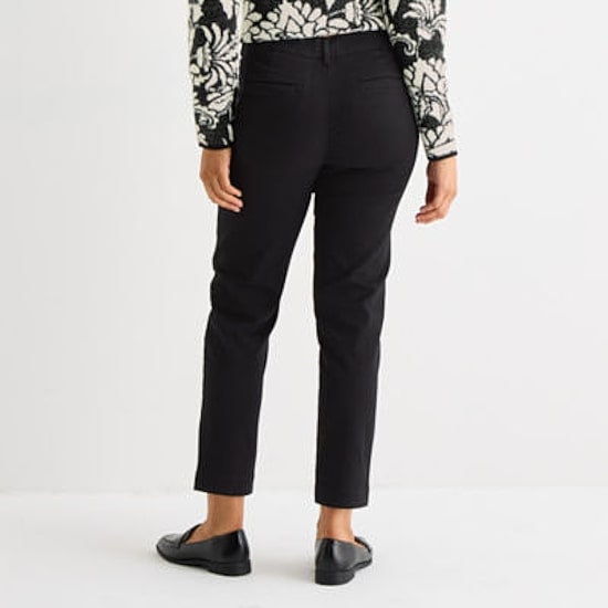 Liz Claiborne Emma Denim Womens Stretch Fabric Ankle Mid Rise Ankle Pant