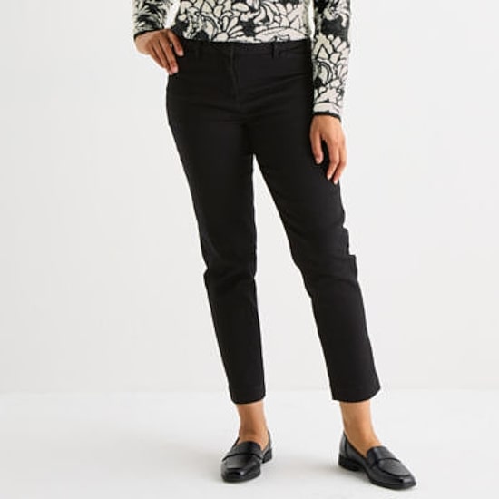 Liz Claiborne Emma Denim Womens Stretch Fabric Ankle Mid Rise Ankle Pant