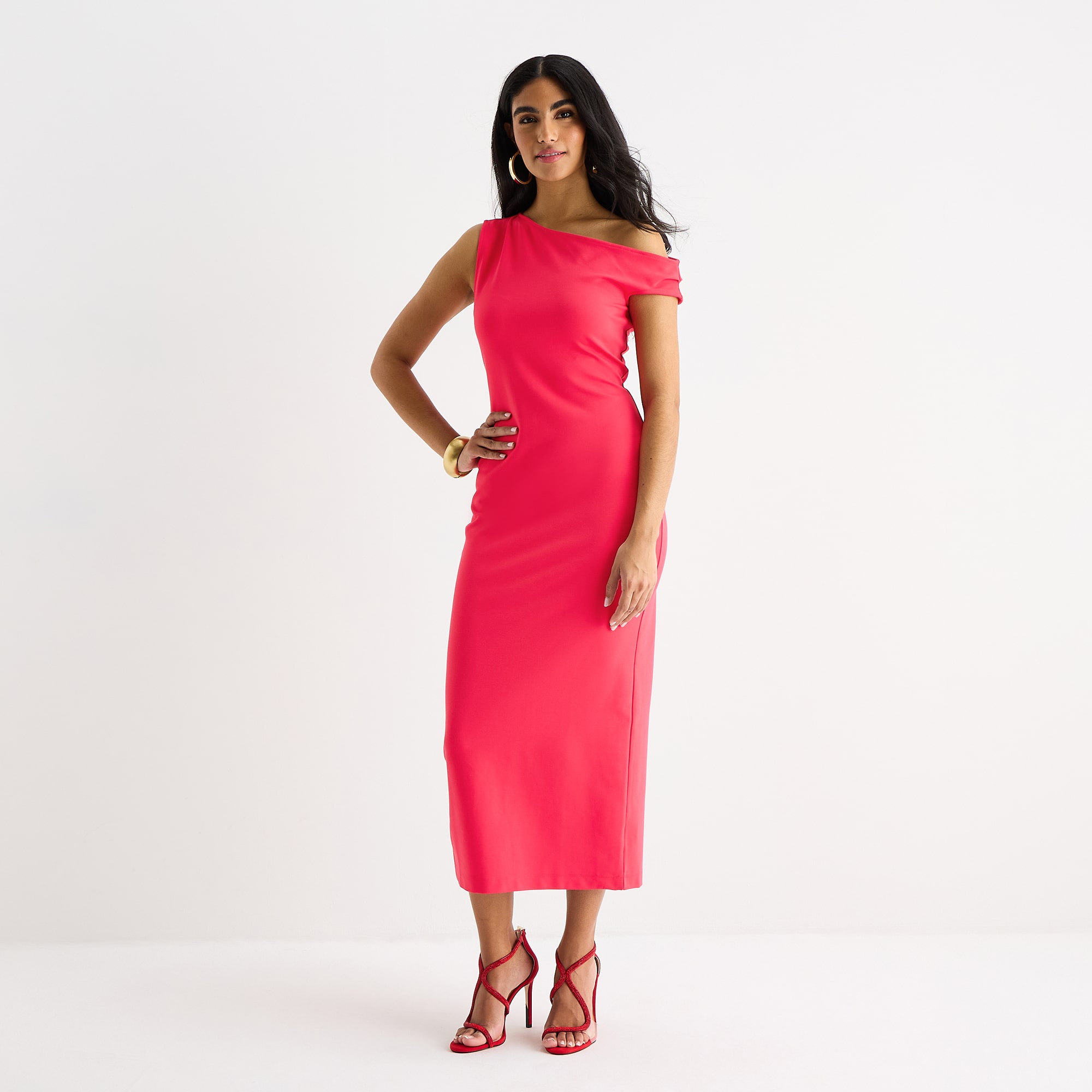 Bold Elements Womens Short Sleeve Midi Bodycon Dress