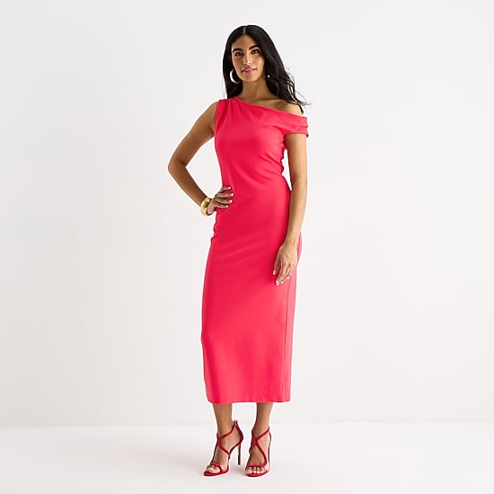 Bold Elements Womens Short Sleeve Midi Bodycon Dress
