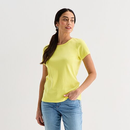St. John's Bay Womens Crew Neck Short Sleeve T-Shirt, Xx-large, Green