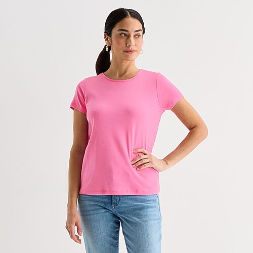 St. John's Bay Womens Crew Neck Short Sleeve T-Shirt, Xx-large, Red