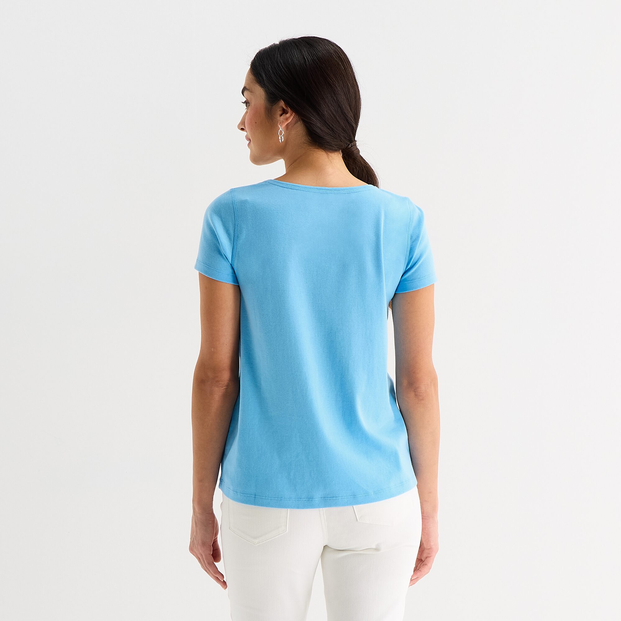 St. John's Bay Womens Easy-on + Easy-off Crew Neck Short Sleeve Adaptive T-Shirt