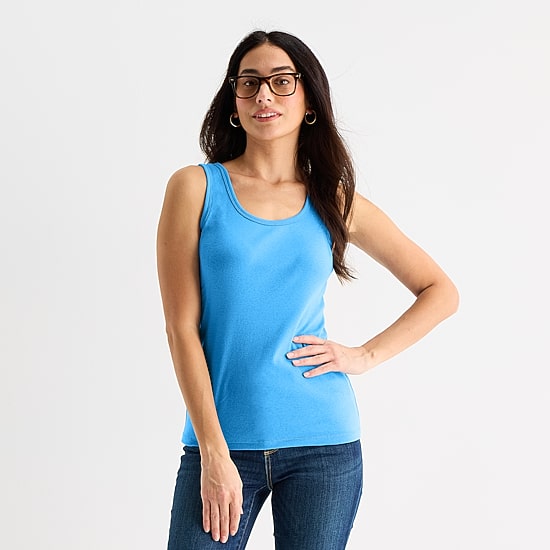 St. John's Bay Womens Scoop Neck Sleeveless Tank Top