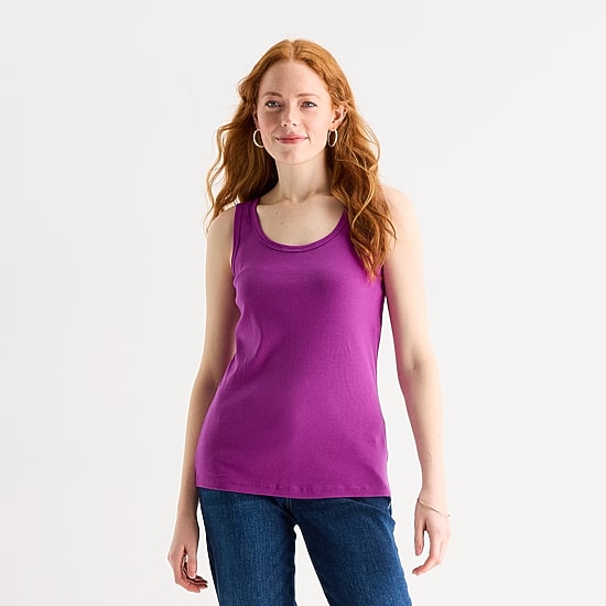 St. John's Bay Womens Scoop Neck Sleeveless Tank Top