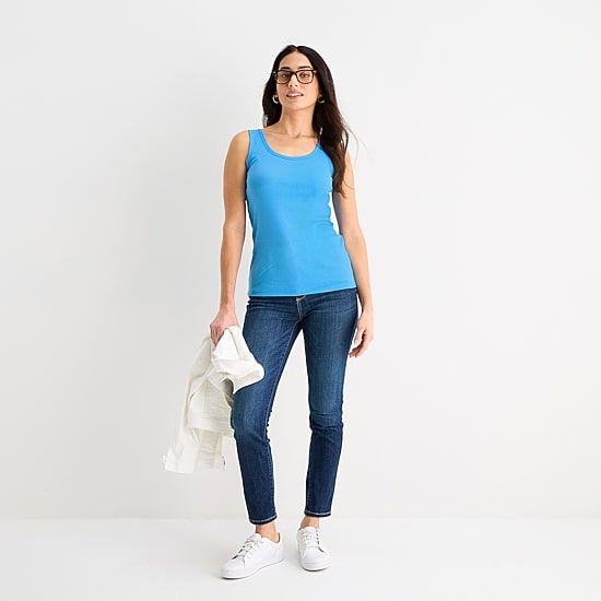 St. John's Bay Womens Scoop Neck Sleeveless Tank Top