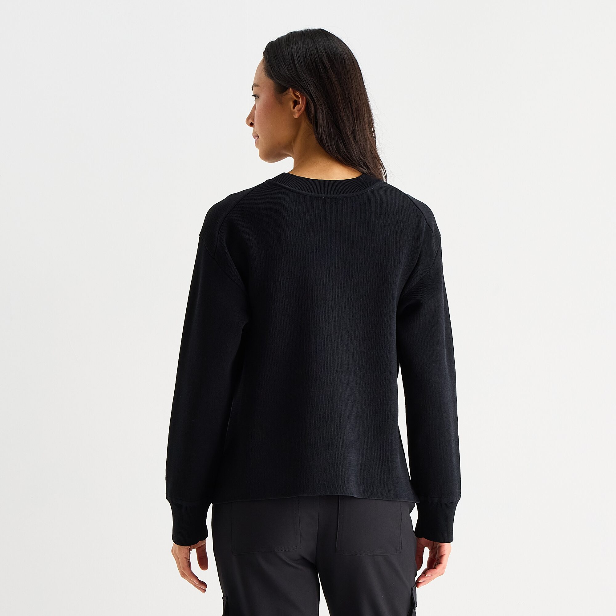 Stylus Womens Crew Neck Long Sleeve Pullover Sweater