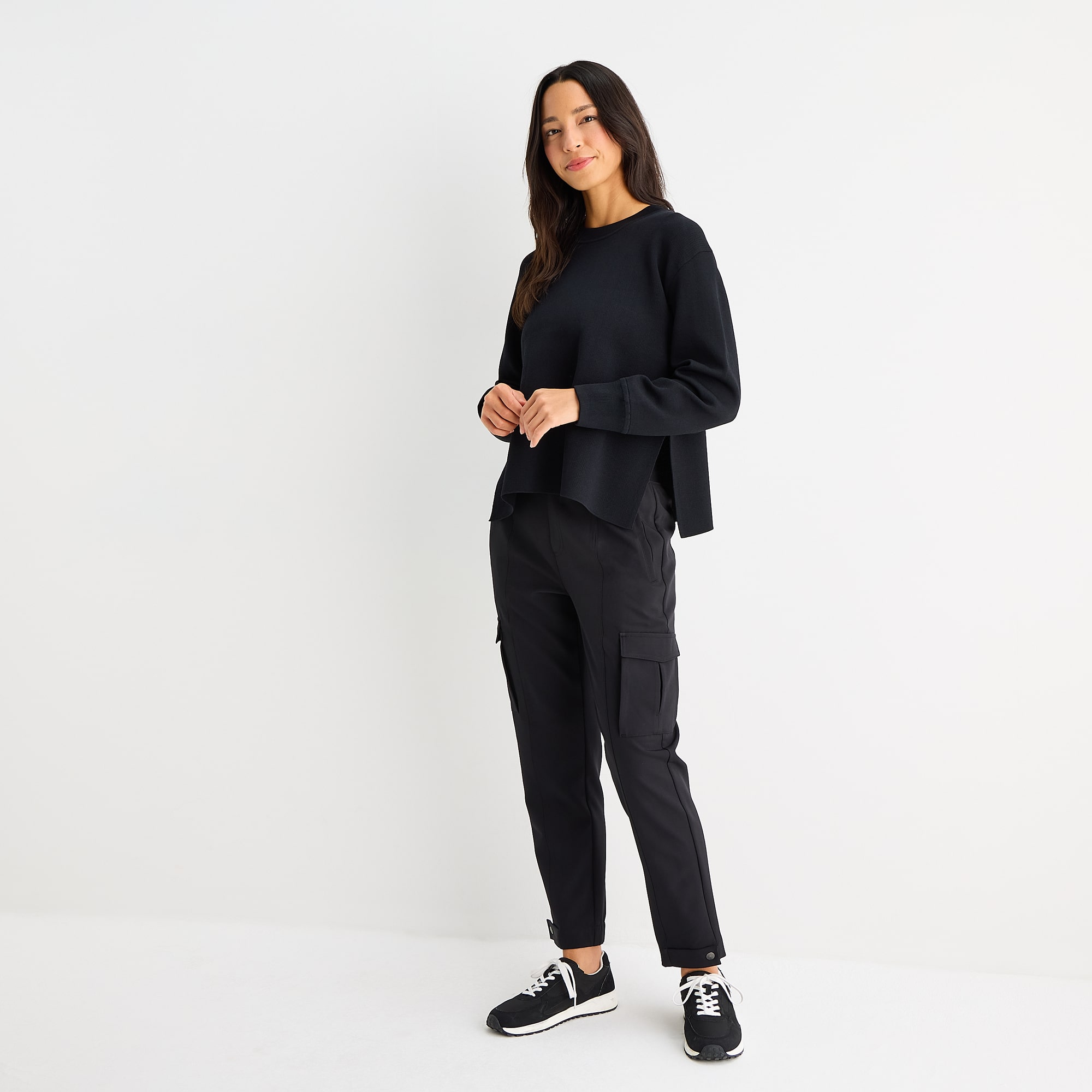 Stylus Womens Crew Neck Long Sleeve Pullover Sweater