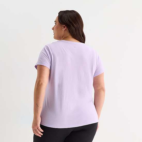 Xersion Womens Crew Neck Short Sleeve Active Plus T-Shirt