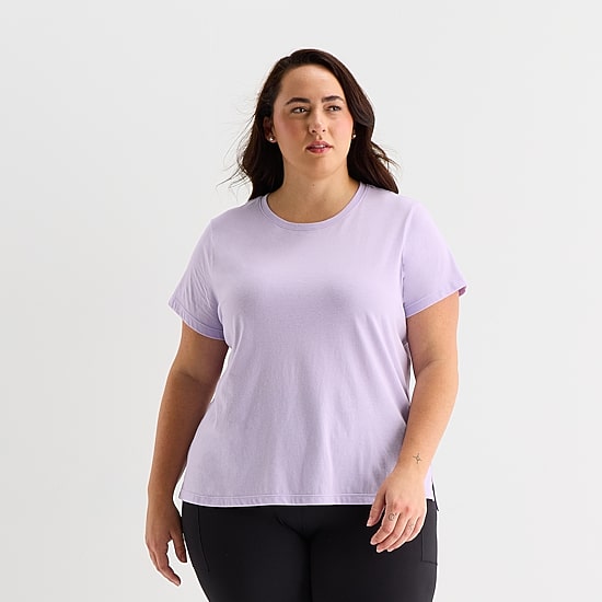 Xersion Womens Crew Neck Short Sleeve Active Plus T-Shirt
