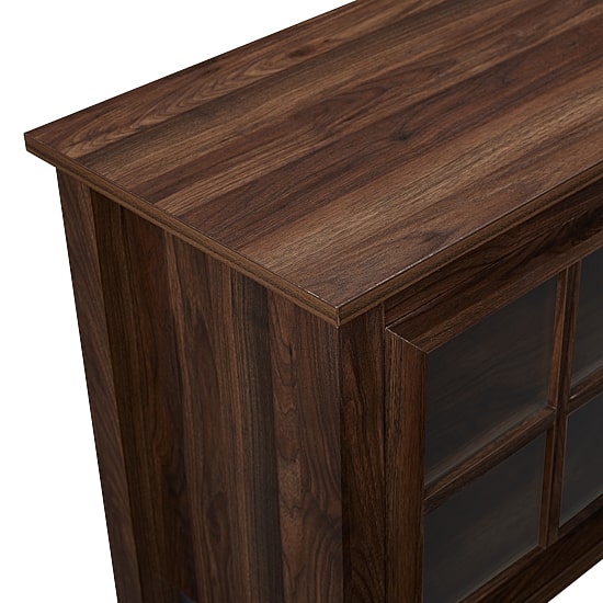 70" Farmhouse Simple Window Pane 2 Door Wood TV Stand
