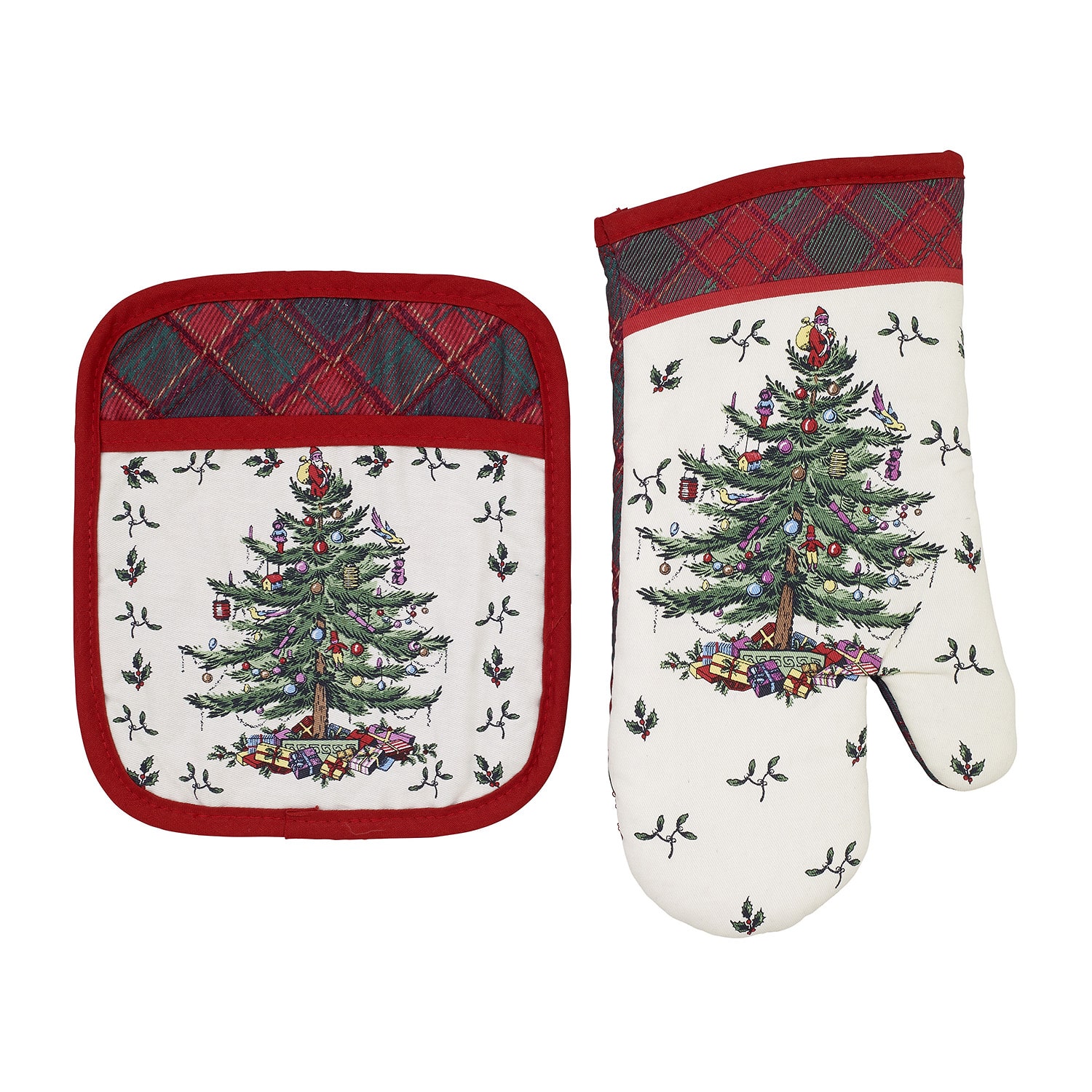 Spode Tartan 2-pc. Mitt & Pot Holder Set