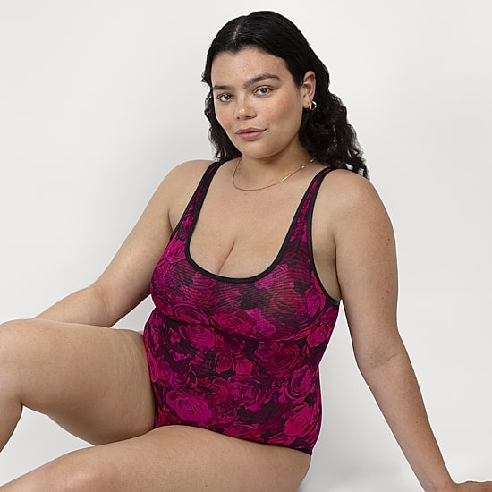 Curvy Couture Sheer Mesh Bodysuit- 1372