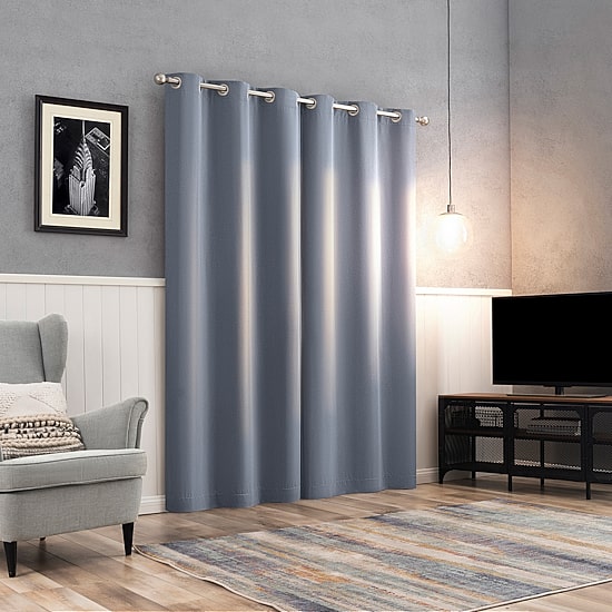 Sun Zero Glynn Magnetic Closure Grommet Top 100% Blackout Set of 2 Curtain Panel