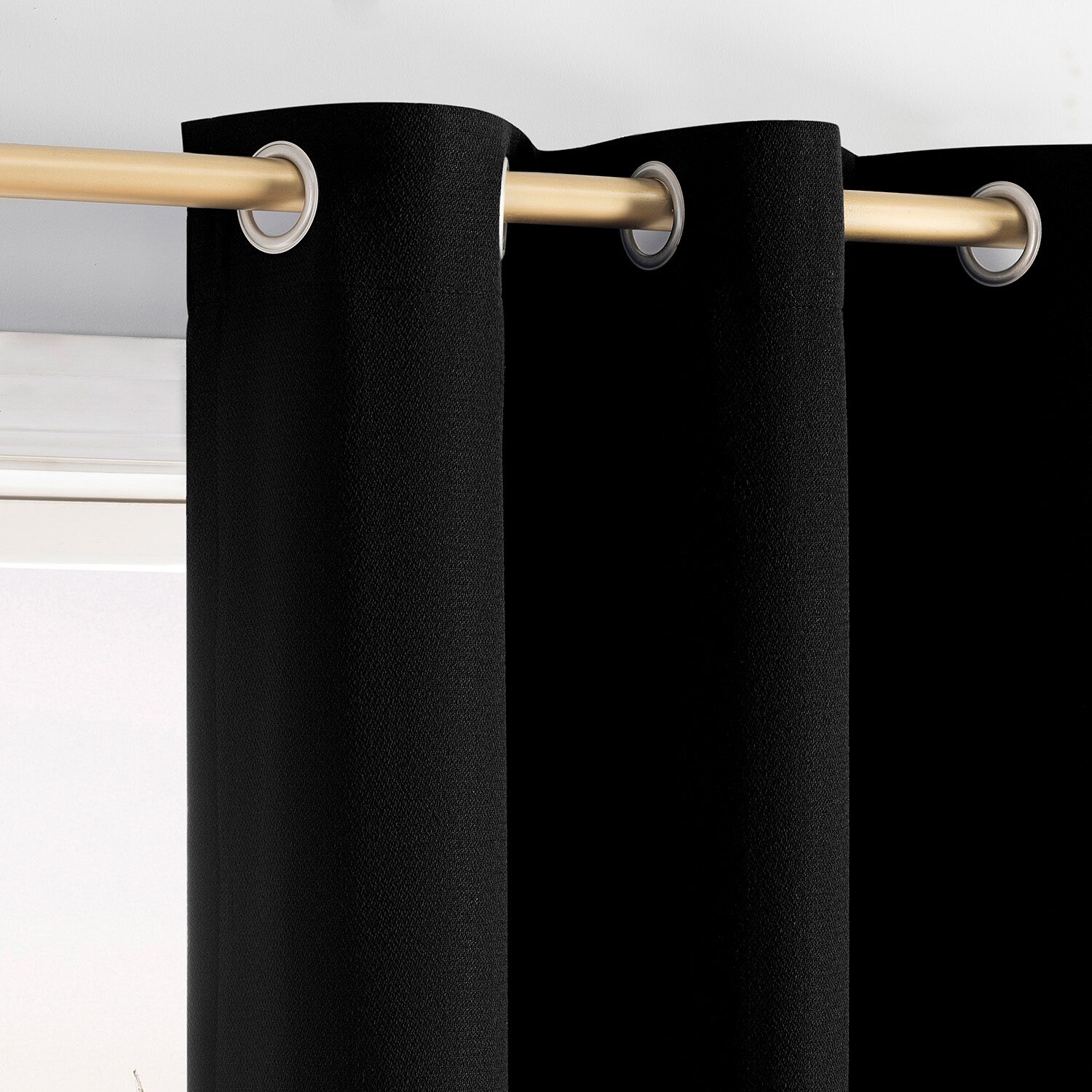 Sun Zero Glynn Magnetic Closure Grommet Top 100% Blackout Set of 2 Curtain Panel