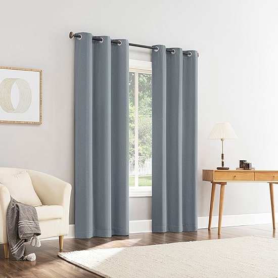 Sun Zero Glynn Magnetic Closure Grommet Top 100% Blackout Set of 2 Curtain Panel