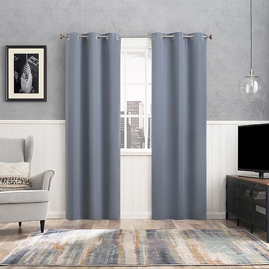 Sun Zero Glynn Magnetic Closure Grommet Top 100% Blackout Set of 2 Curtain Panel