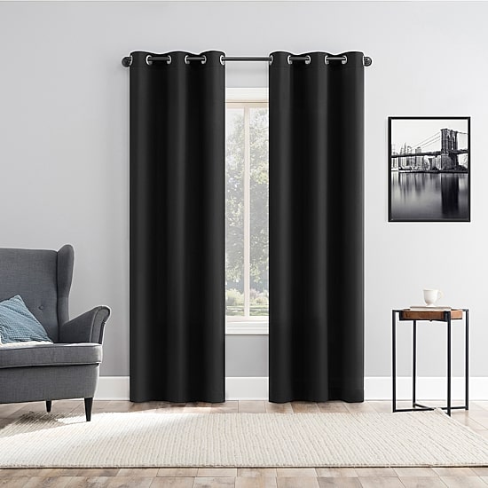 No 918 Harmon Embroidered Grommet Top Light-Filtering Set of 4 Curtain Panel