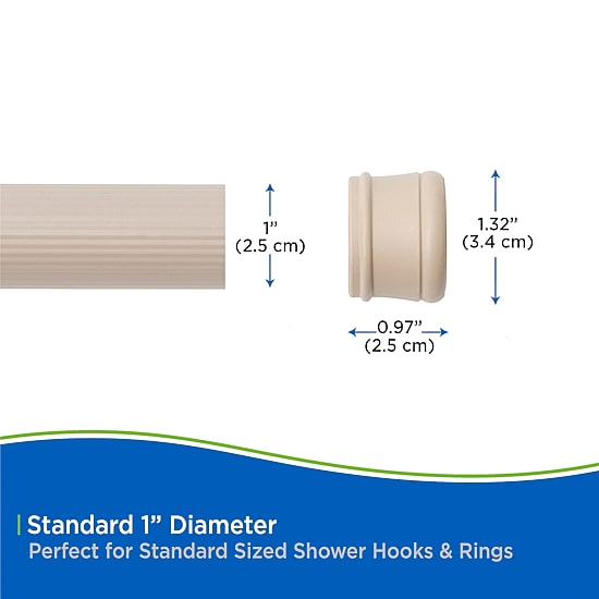 Kenney Twist & Fit No Tools 42-72 IN Adjustable Spring Tension Shower Curtain Rod