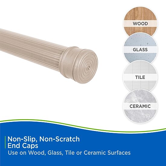Kenney Twist & Fit No Tools 42-72 IN Adjustable Spring Tension Shower Curtain Rod
