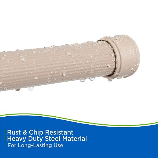 Kenney Twist & Fit No Tools 42-72 IN Adjustable Spring Tension Shower Curtain Rod