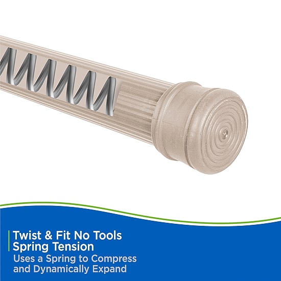 Kenney Twist & Fit No Tools 42-72 IN Adjustable Spring Tension Shower Curtain Rod