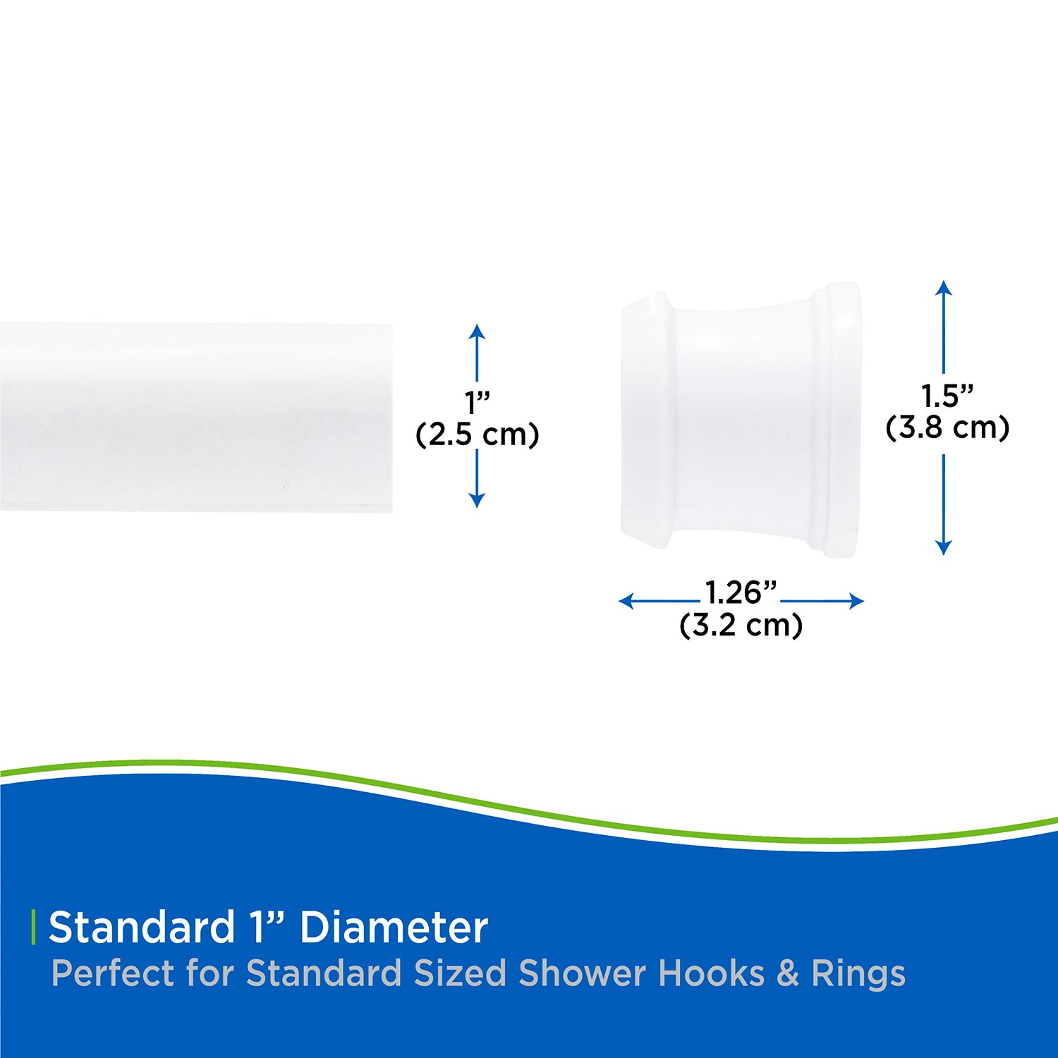 Kenney Twist & Fit No Tools 24-40 IN Adjustable Tension Stall Shower Curtain Rod