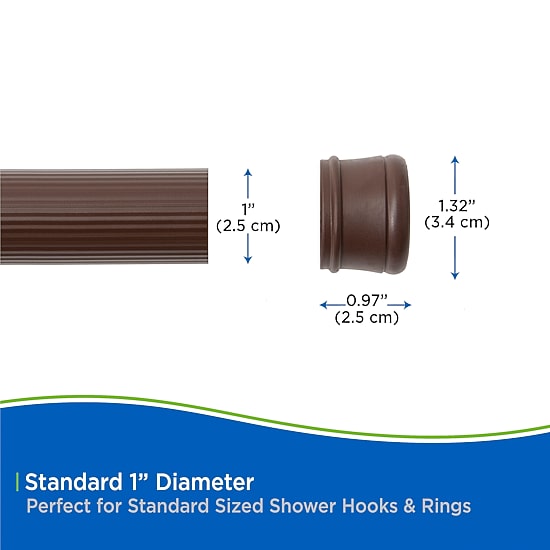 Kenney Twist & Fit No Tools 36-63 IN Adjustable Spring Tension Shower Curtain Rod