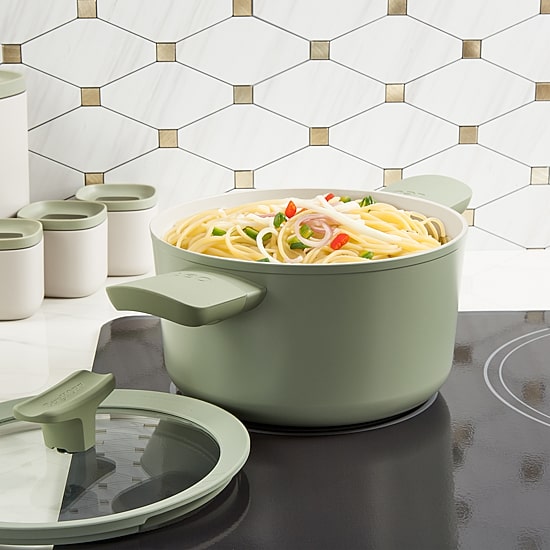 BergHOFF Balance Ceramic 3.3-qt. Stockpot with Glass Lid