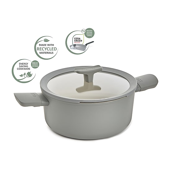 BergHOFF Balance Ceramic 4.6-qt. Stockpot with Glass Lid