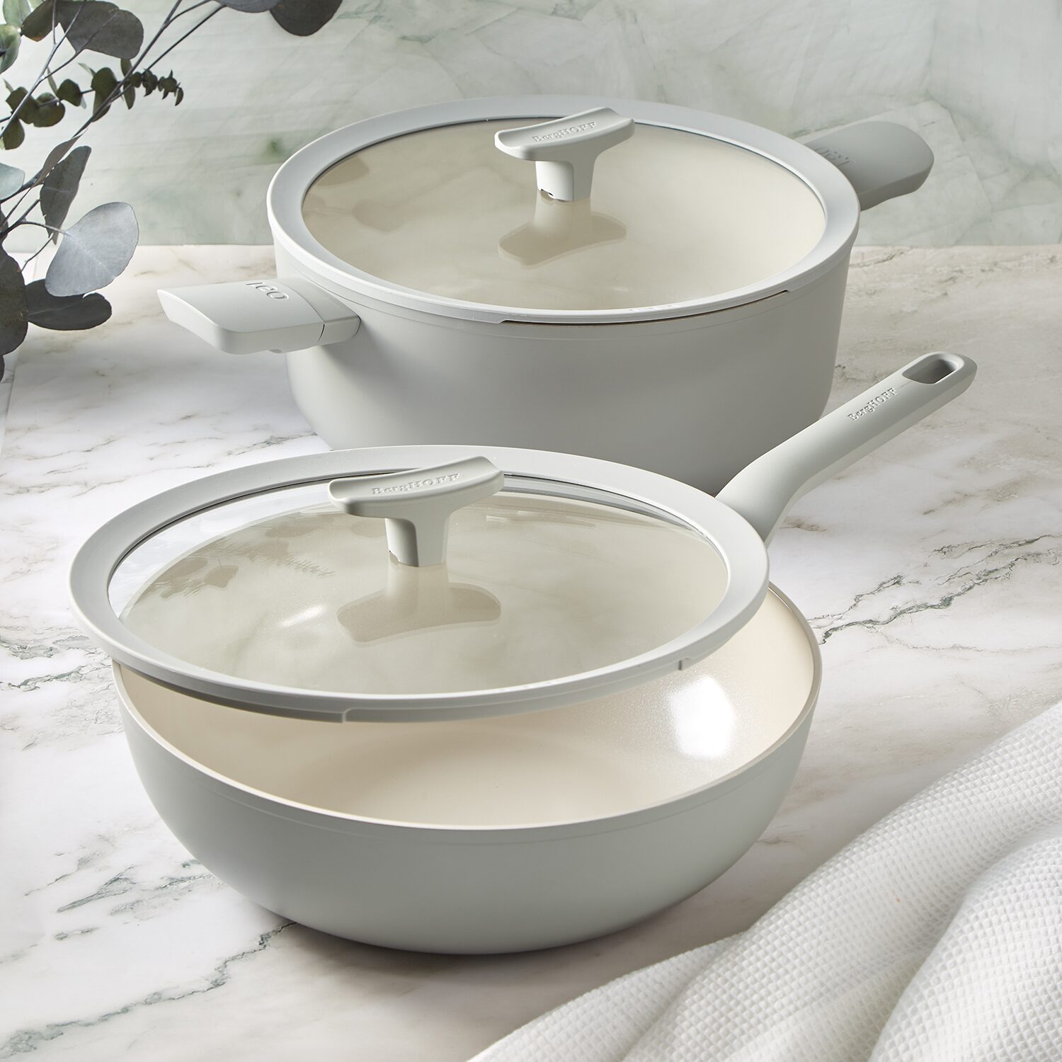 BergHOFF Balance Ceramic 11" Wok with Glass Lid