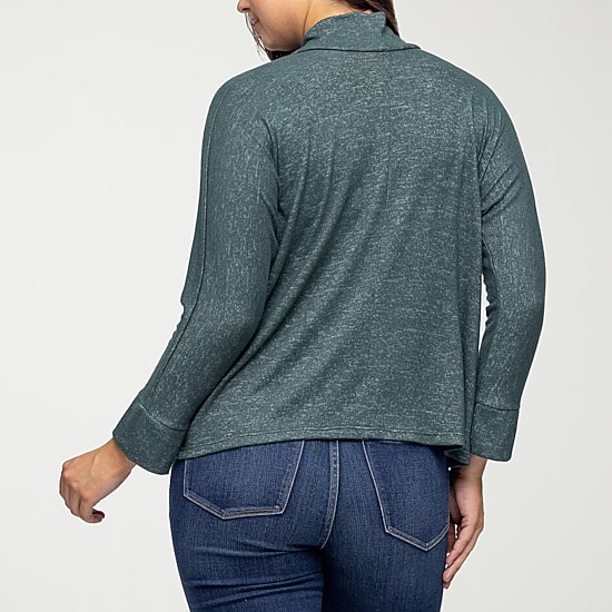 24seven Comfort Apparel Womens V Neck Long Sleeve Cardigan