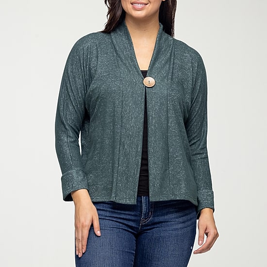 24seven Comfort Apparel Womens V Neck Long Sleeve Cardigan