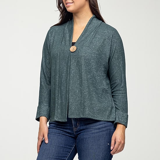 24seven Comfort Apparel Womens V Neck Long Sleeve Cardigan