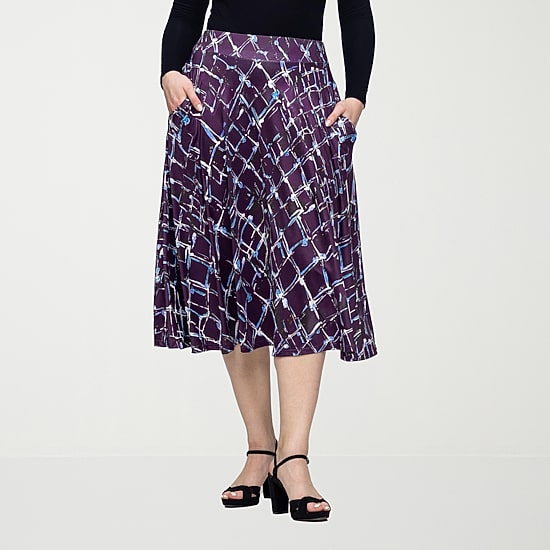 24seven Comfort Apparel Womens Midi A-Line Skirt