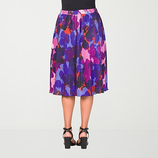 24seven Comfort Apparel Womens Midi A-Line Skirt