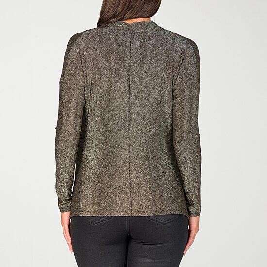 24seven Comfort Apparel Womens Cowl Neck Long Sleeve Blouse