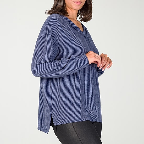 24seven Comfort Apparel Womens V Neck Long Sleeve Blouse