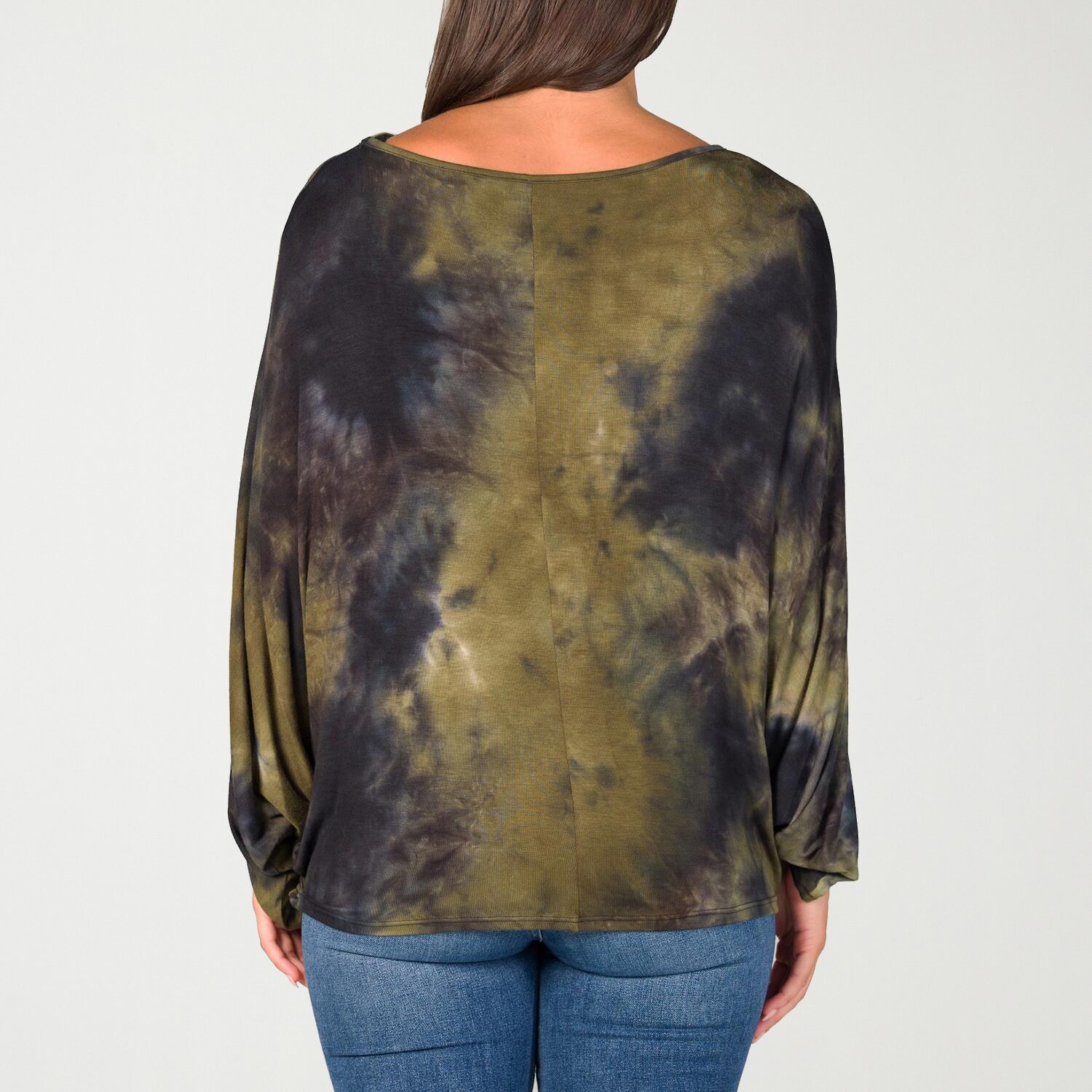 24seven Comfort Apparel Womens Scoop Neck Long Sleeve Blouse