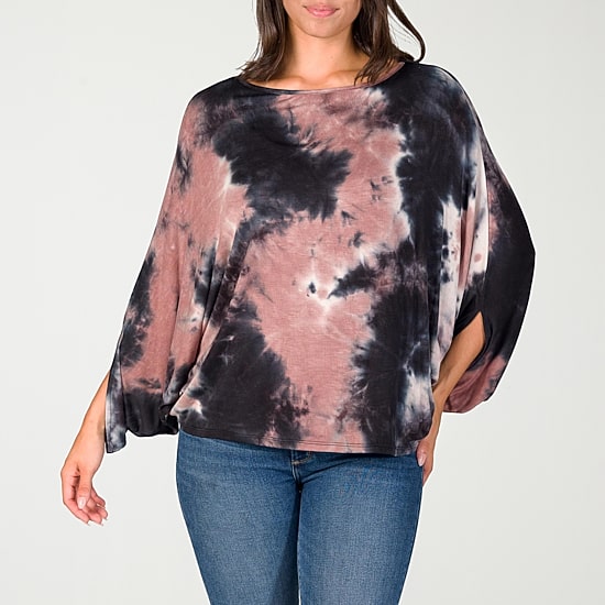 24seven Comfort Apparel Womens Scoop Neck Long Sleeve Blouse