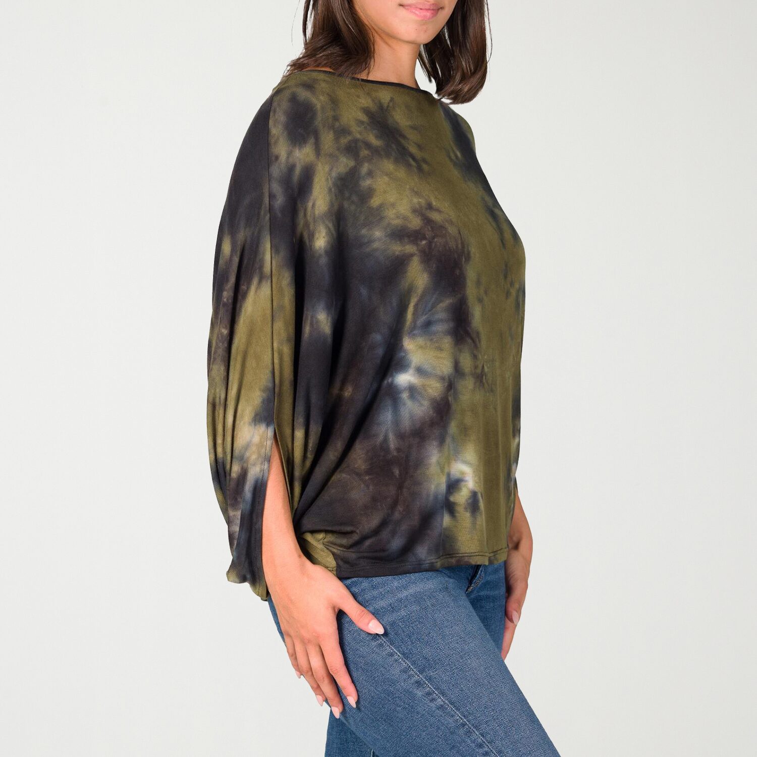 24seven Comfort Apparel Womens Scoop Neck Long Sleeve Blouse